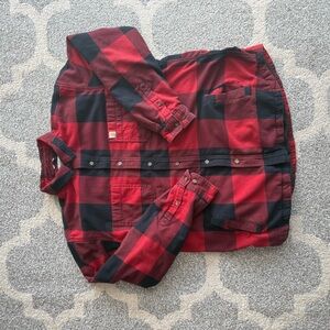Carhartt Red and Black Plaid Shirt Jacket